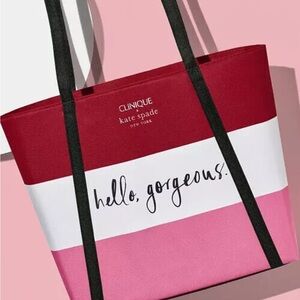 Kate Spade Red and Pink Tote with Black Straps